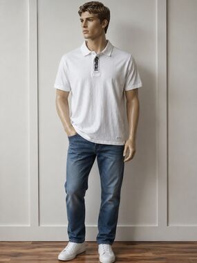 Aeropostale White Polo with Black Logo